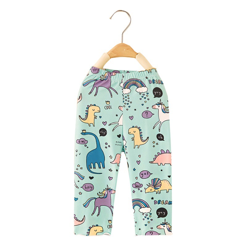 Polainas de las niñas bebé de punto impreso pantalones recortadas de algodón de verano ropa para niños primavera y verano ropa exterior DELGADA PARA NIÑOS