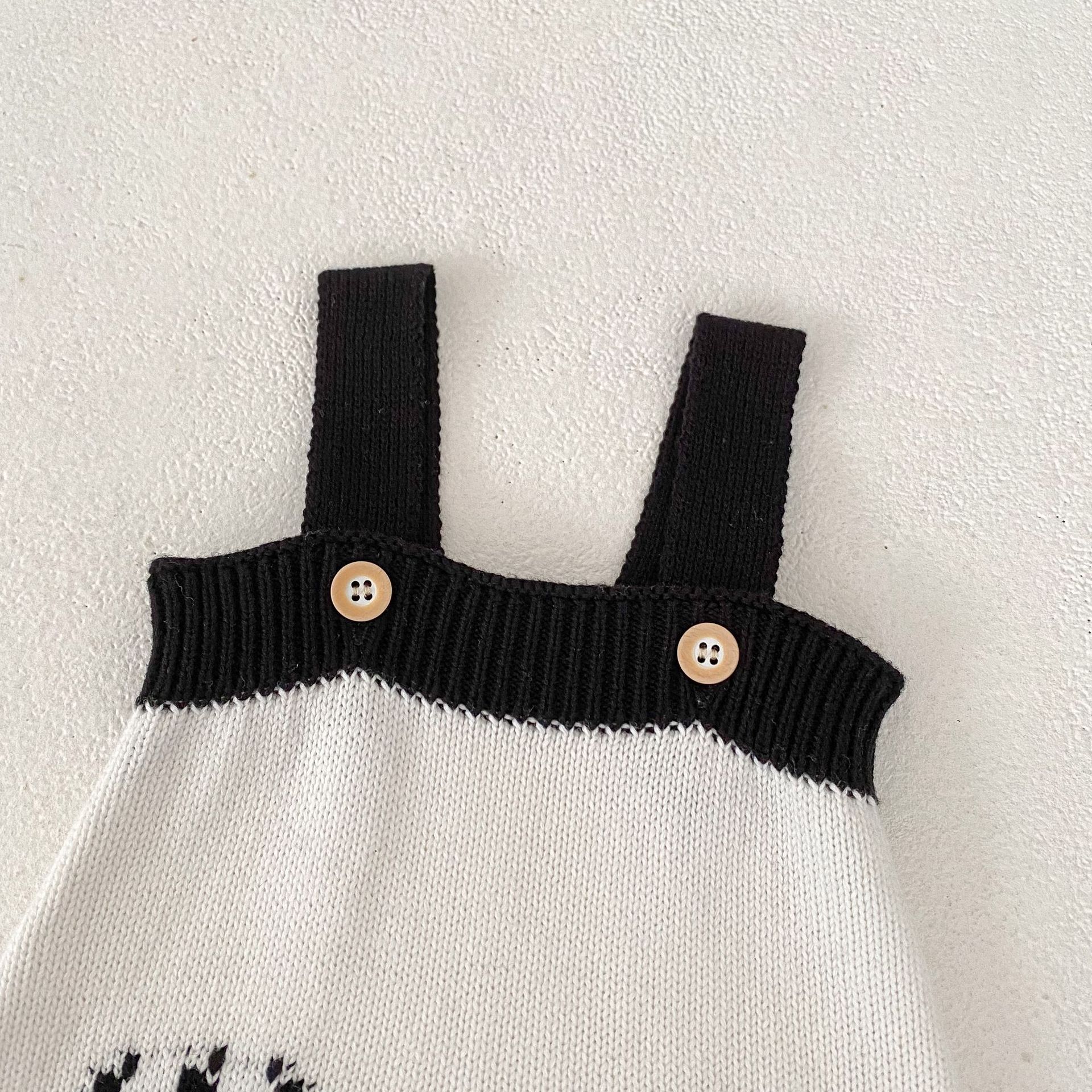 Baba kisgyermek őszi ruhák 2024 férfi és női baba pulóverek panda jacquard kötött hosszú ujjú felső szett_voghion.com