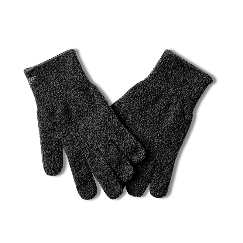 马登 Japanese retro black knitted windproof keep warm demi-season gloves
