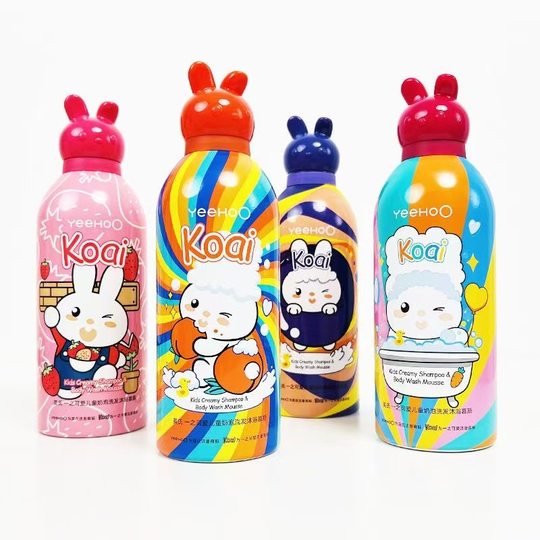 Ying's children's shower gel shampoo 2-in -1 baby baby shampoo and shower gel small milk foam mousse