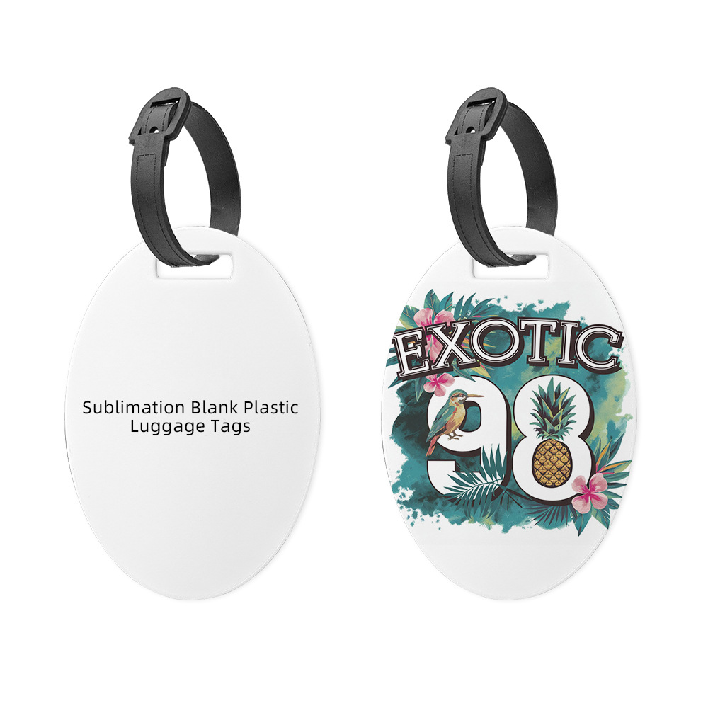 Nueva etiqueta de equipaje de plástico oval