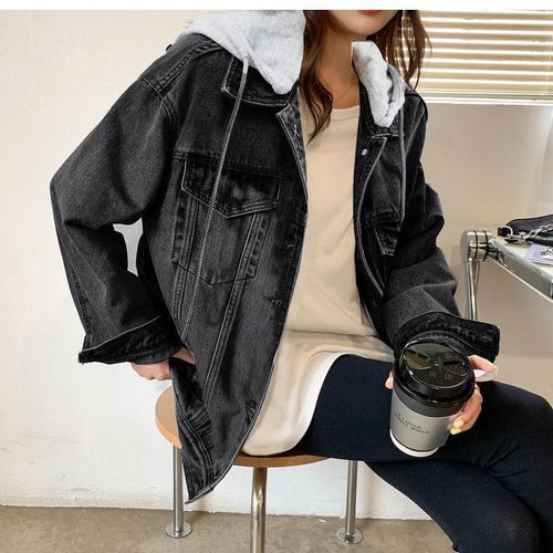 Salt-style new long-sleeve top women's denim jacket women's Korean version spring and autumn season hooded 2025 retro trendy loose matchable