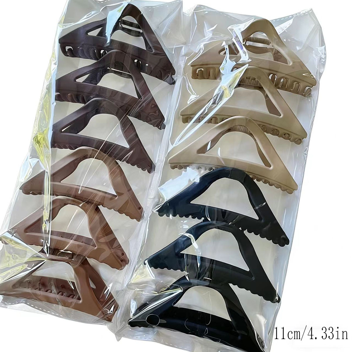Women's Cross-Border Rubber Paint Large Grip Hair Clip High Volume Back of Head Bun Hair Shark Clip Two Yuan Clearance Hair Accessory Set