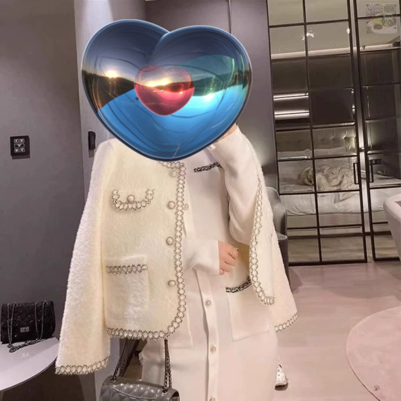 Весенне-осенний жакет-кардиган из шерсти, стиль Chanel и корейский, 2024, белый/черный, размеры S-3XL