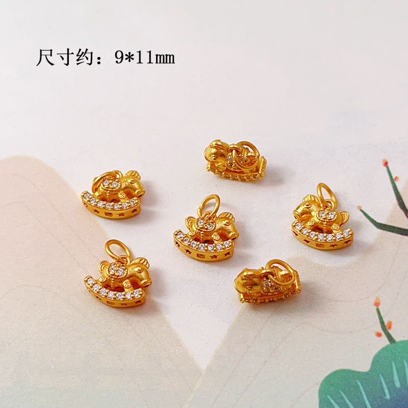 DIY Accessories S925 Silver Gold-Plated Small Drop Necklace Pendant Bracelet Charm Bead Spacer Loose Beads Jewelry Materials