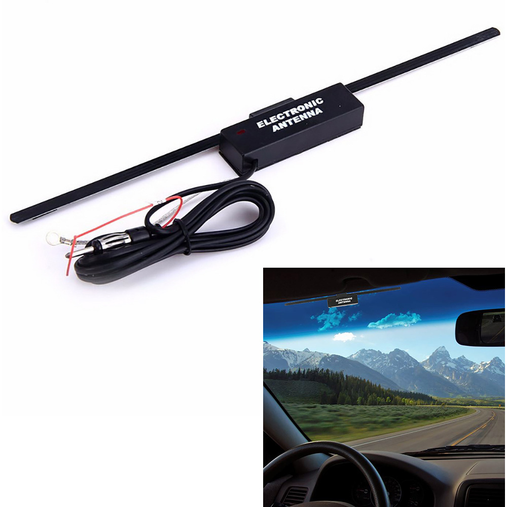 Car Radio Antenna, Built-In Vehicle Signal Antenna with Amplifier to Enhance Strong Radio Reception