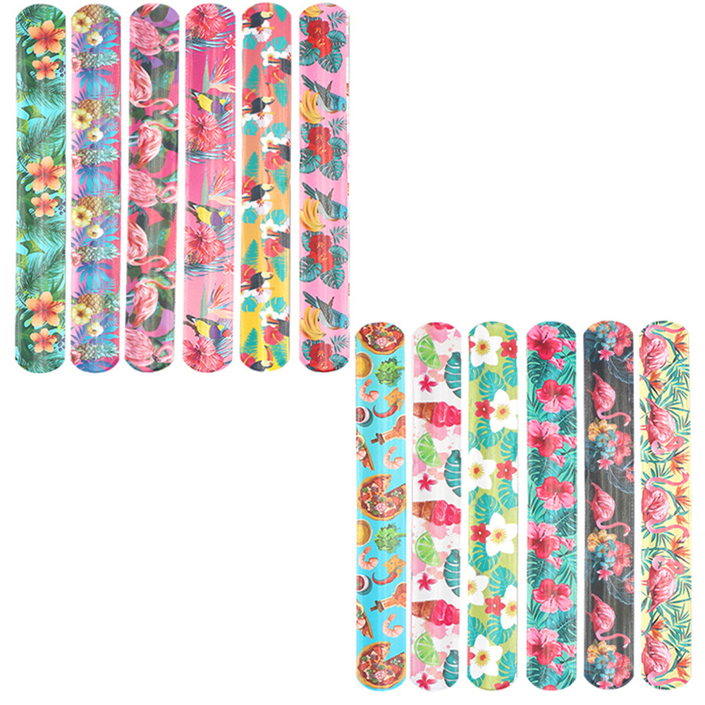 Nuevo estilo transfronterizo Hawaii pajita flamenco sandía llavero de verano anillo de palmaditas hawaianas muñequera