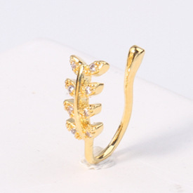 Fashionable nose piercing, diamond stone inlay, nose clip, European style