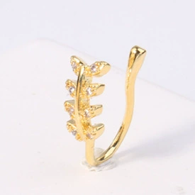 Fashionable nose piercing, diamond stone inlay, nose clip, European style