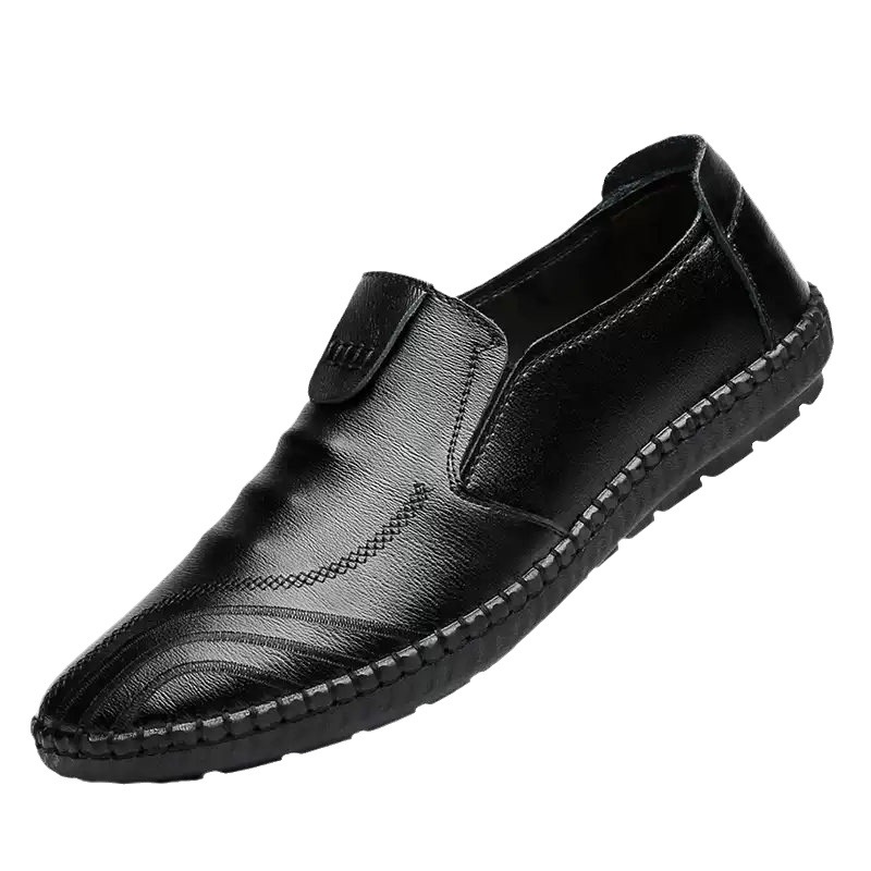 2025 Summer Casual Versatile Business Breathable Genuine Leather Slip-On Soft Sole Men's Shoes_vogvips.com