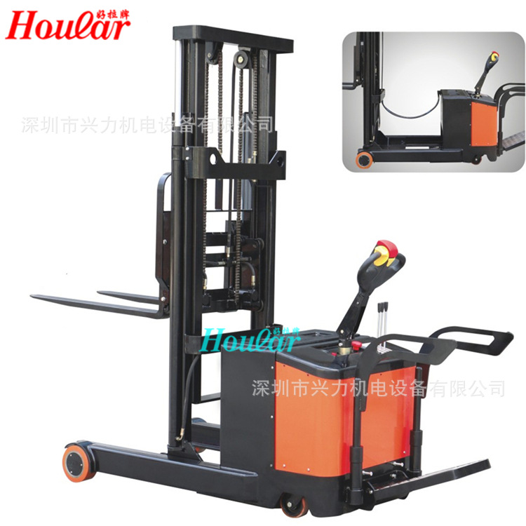 FSEM前移式全电动堆高车1.5吨站驾式电动叉车装柜卸货堆高叉车3米