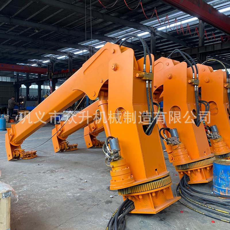 众升机械厂家直给 船用液压伸缩吊机 柴油动力船吊 船用一吨吊机