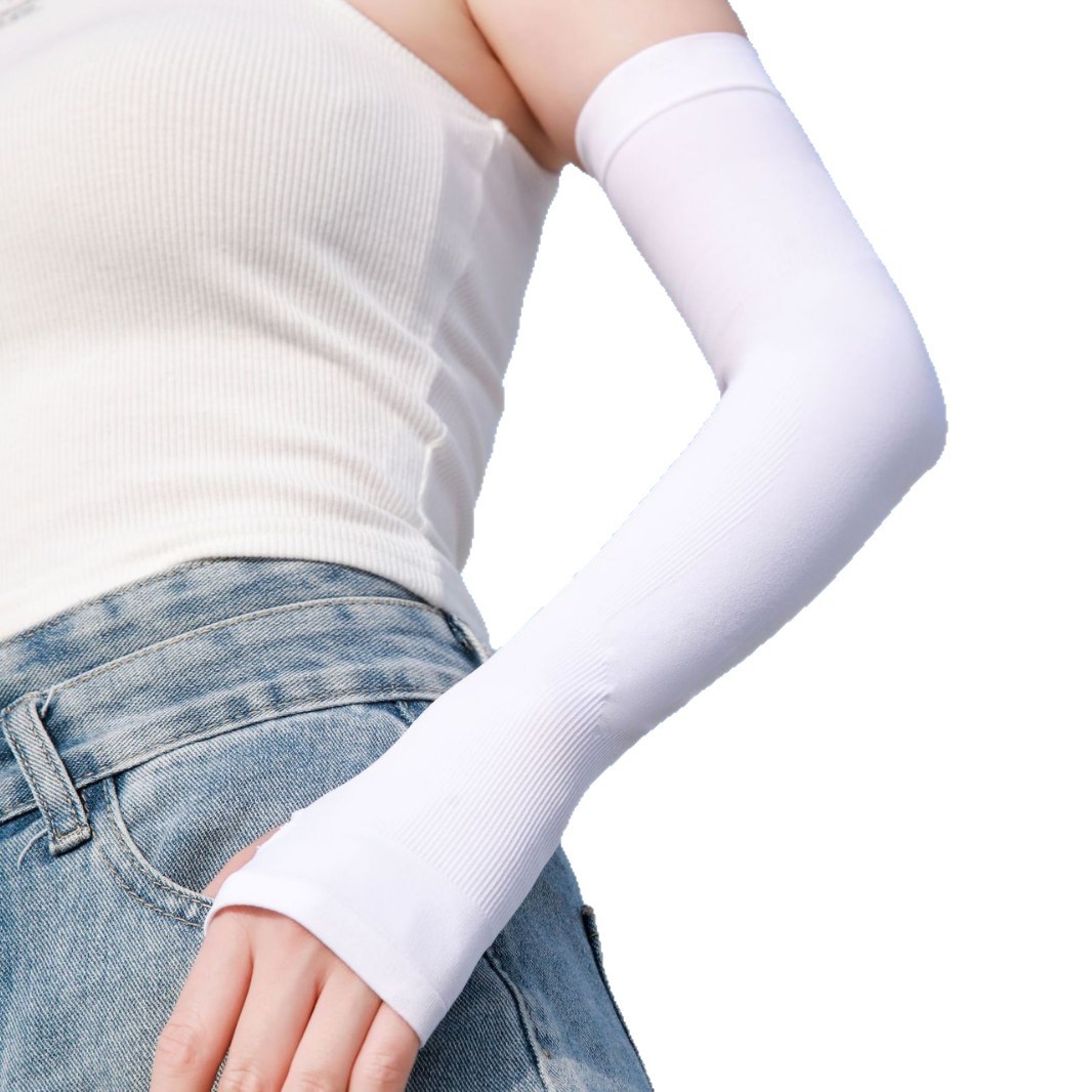 Manga de protección solar de seda de hielo manga de brazo transpirable de verano manga de brazo antiultravioleta montar manga de protección solar de mujer