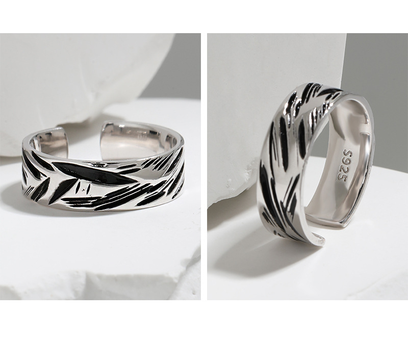 Original Design Geometric Sterling Silver Plating Open Ring 1 Piece