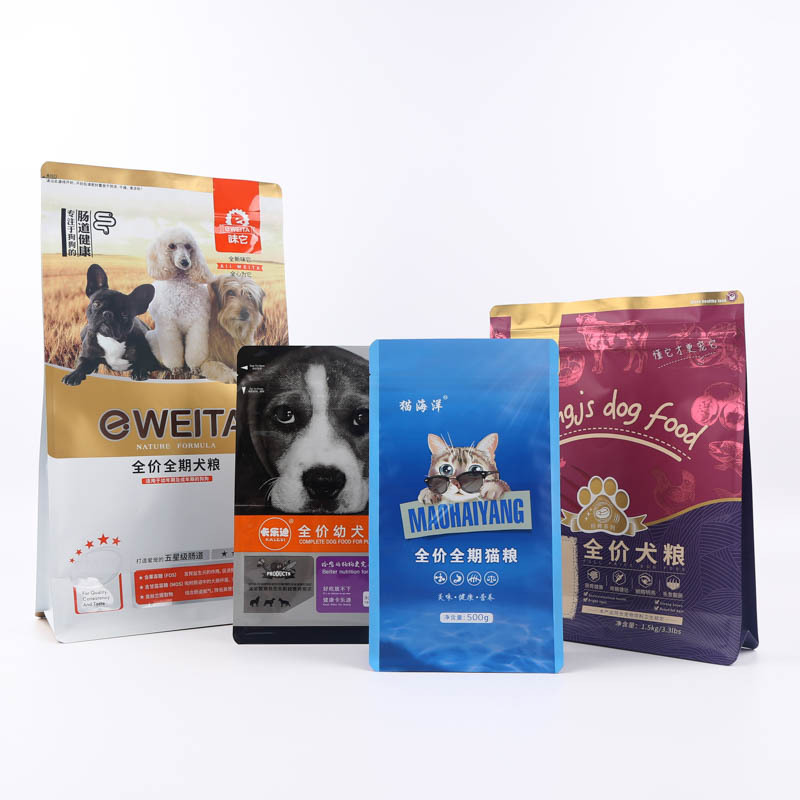 厂家供应通用加厚多规格宠物粮食包装袋八边封自立自封铝箔袋