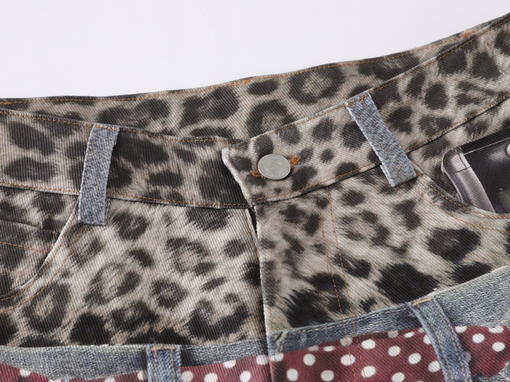 Jeans uomo larghi patchwork stampa leopardata stile hip hop_voghion.com