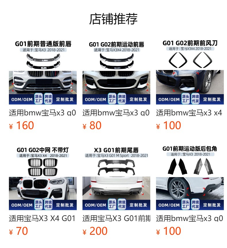 Suitable for BMW X3 G01 M Sport early-stage sports version rear lip spoiler cross-border modification parts