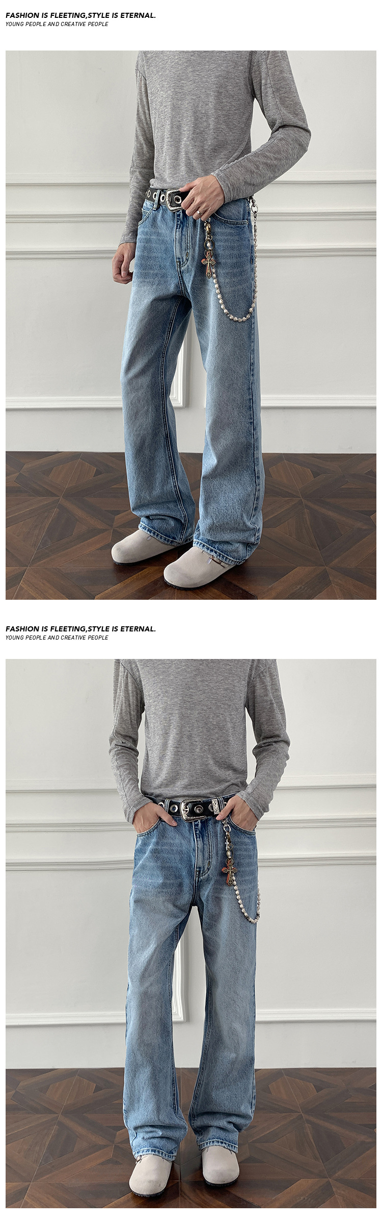 ​​"Herren Retro Slim-Fit Flared Jeans – Vintage-inspirierte Straight-Leg-Jeans für Casual & Streetwear (Größen M-5XL, Classic Blue Wash)"​​_voghion.com