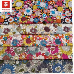 Cotton 40 poplin printed cloth sunflower sunflower sunflower shirt tie bag fabric spot wholesale