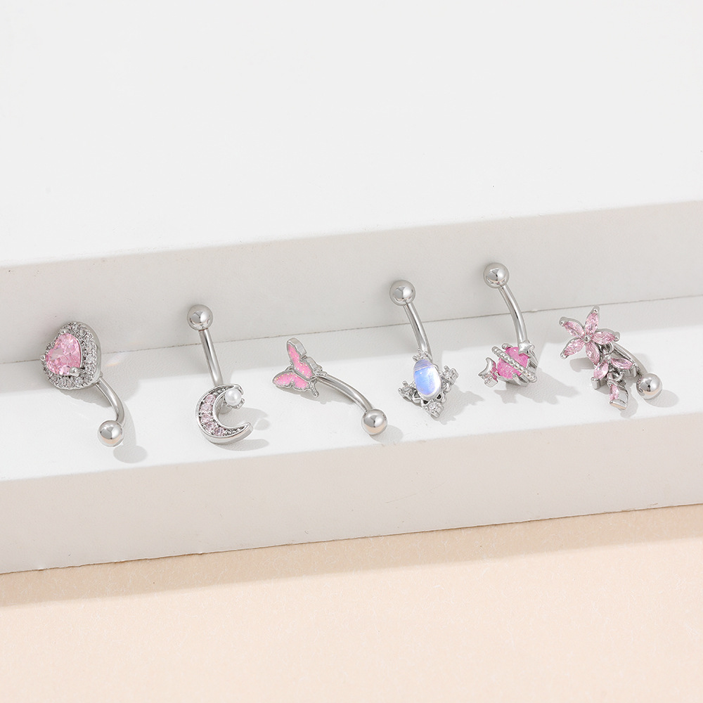 Orecchini in acciaio inossidabile color oro con zirconi, mini piercing a vite per naso e ombelico in acciaio al titanio, stile europeo e americano._voghion.com