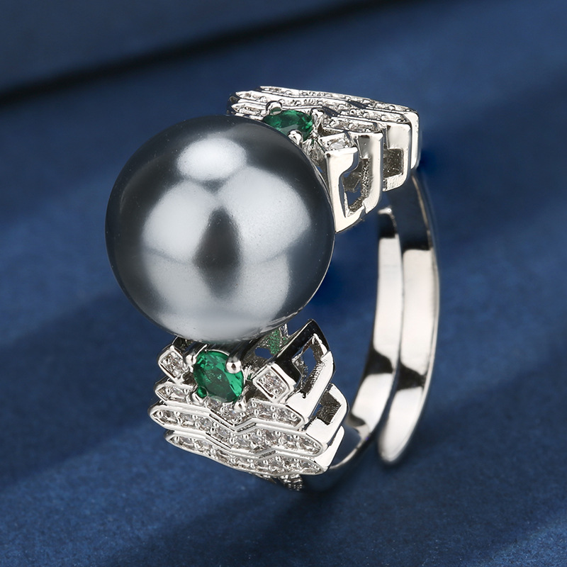 Producto popular Zhuangsheng Joyas Fondo de cobre chapado en oro con incrustaciones de perlas grises Conjunto de árbol de Navidad Mujer 16-12mm al por mayor