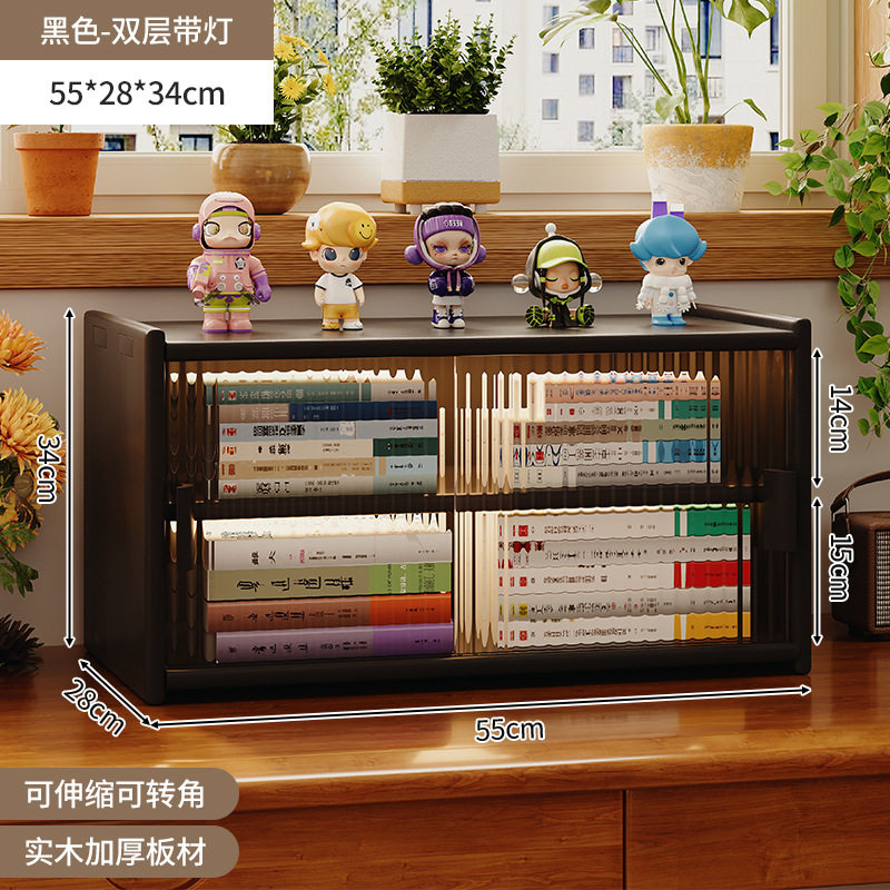 Estantería de escritorio de madera maciza para almacenamiento Estante a prueba de polvo multicapa Estante de exhibición Estante para libros pequeños en el escritorio de los estudiantes