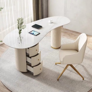 Light Luxury Slate Desk, Modern Design Boss Desk, Computer Desk, Medical Beauty Reception Desk, Consultation Table and Chairs