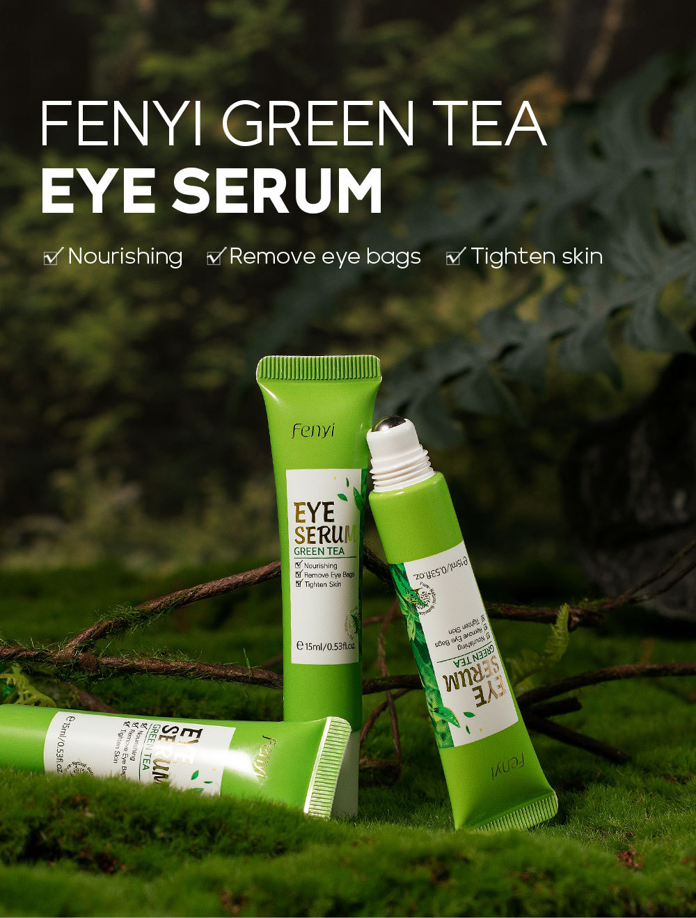 FENYI Green Tea Eye Serum 15ml Hydrates, Moisturizes, cares for and nourishes the skin around the eyes. Cross-border manufacturer undefined