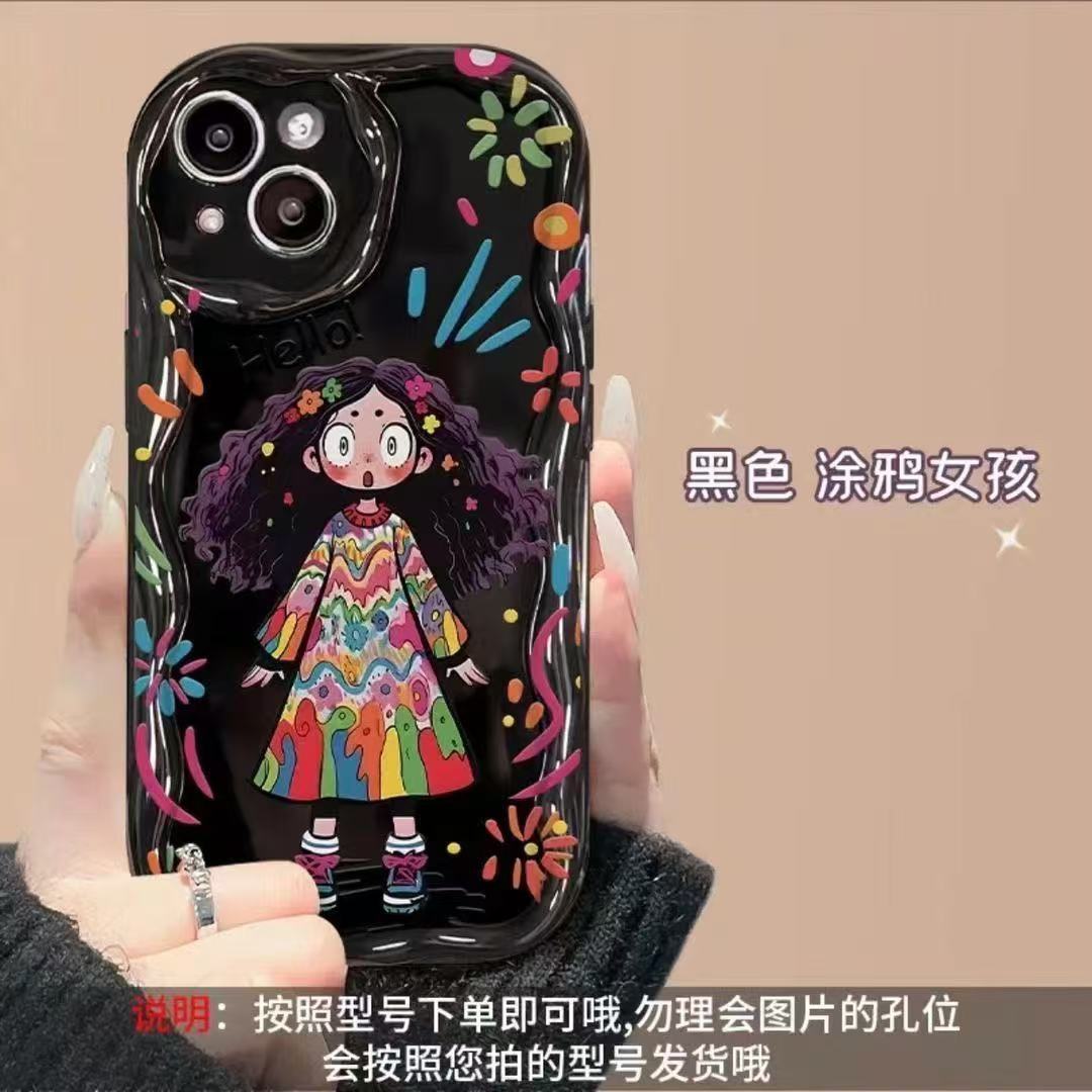 Cáscara de crema-negro-chica rizada (concha única)