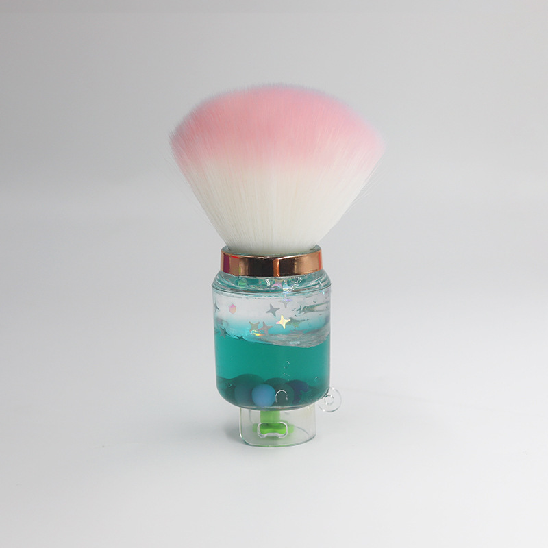 Botella de gas de cristal de color una sola rama de pintura cepillo de blush cepillo de maquillaje de cabeza de hongos herramientas de maquillaje de belleza cepillo de polvo de uñas