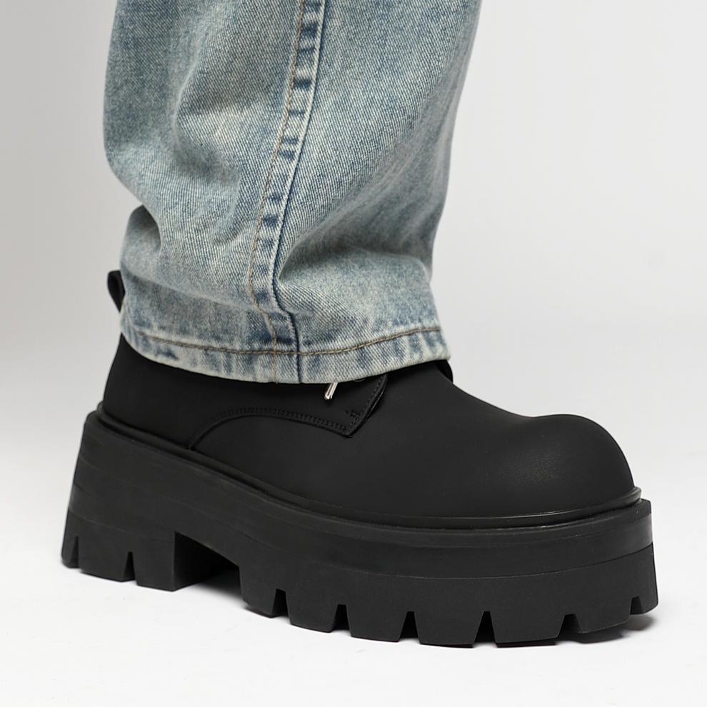 Chaussures en cuir décontractées pour hommes ShoeVault Cleanfit New Fashion Derby style britannique à gros orteil_voghion.com