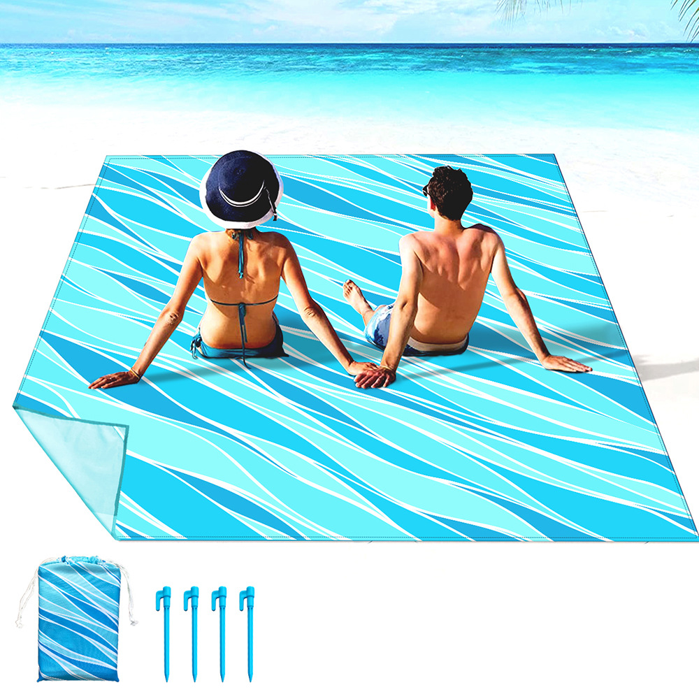Tapete de picnic tapete ultrafino tapete impermeable y a prueba de arena tapete de playa portátil a prueba de humedad tapete de playa de impresión digital al aire libre