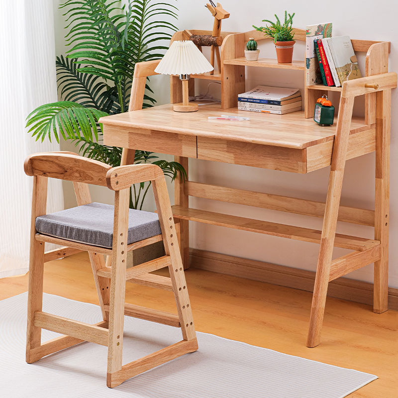 Solid Wood Children's Dining Chair Baby Dining Table Chair Growth Lift Seat Household High Stool Multi-Functional Learning Chair