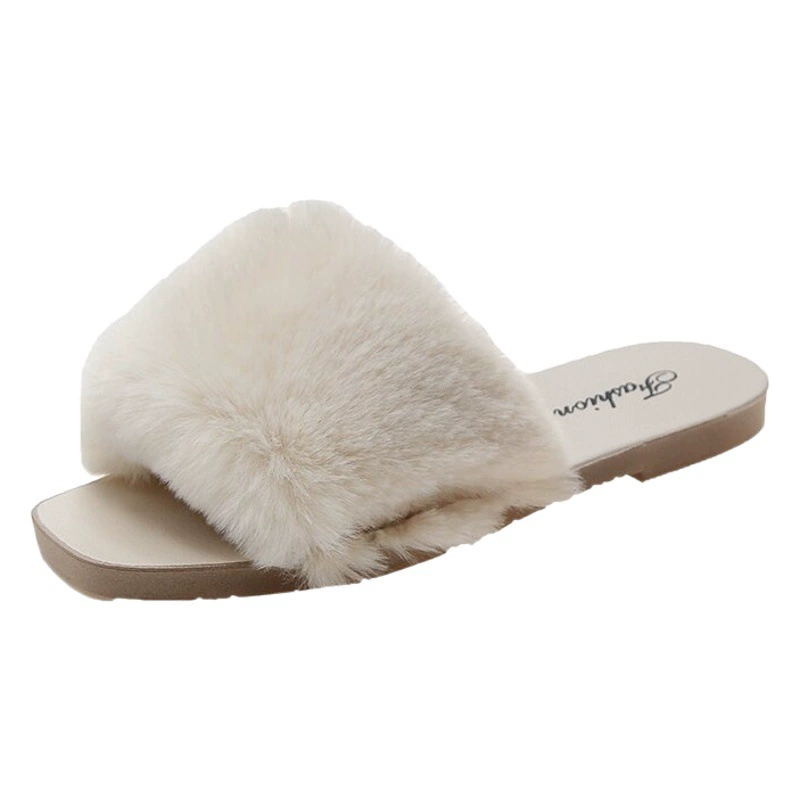 2023 Осенне-зимние новые модные тапочки Мао Женские туфли Модные Универсальные однотонные домашние и уличные шерстяные тапочки Зимние