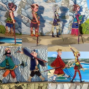 Journey to the West Shadow Play DIY Wukong Doll Traditional Chinese Style Nostalgic Toddler Folk Wooden Crafts Gifts