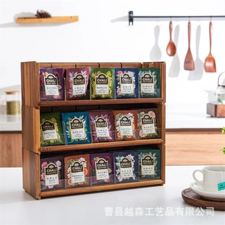 现货实木多格收纳架浴室纸巾置物架客厅茶杯茶具展示架木质储物架