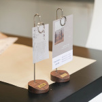 实木价格展示牌立式简约文艺酒店席位卡餐厅菜牌座留言夹便签夹商