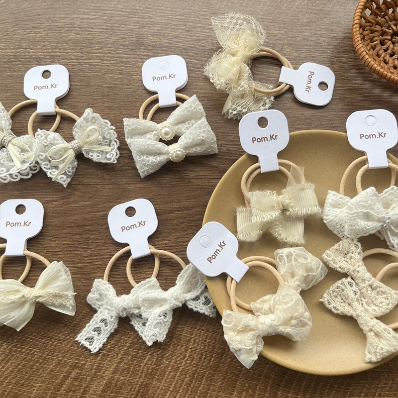 Bow Knot Pattern All Seasons Season Sweet Children Unisex Bow Knot Cloth Hair Tie