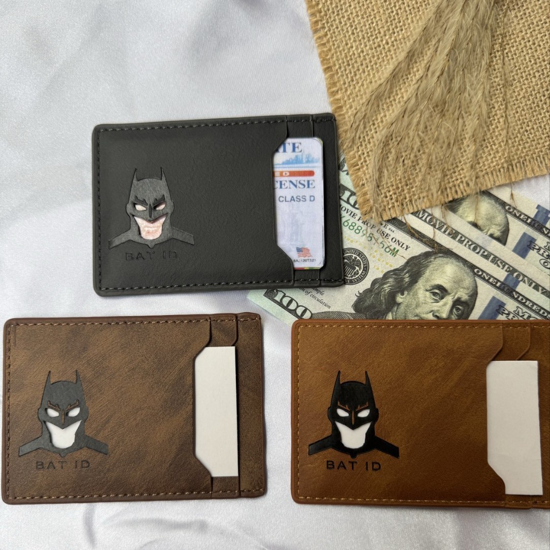 Batman Mobile Phone Card Holder Card Case with Spider-Man Design, Foreign Trade Business Access Card, European and American Retro Style