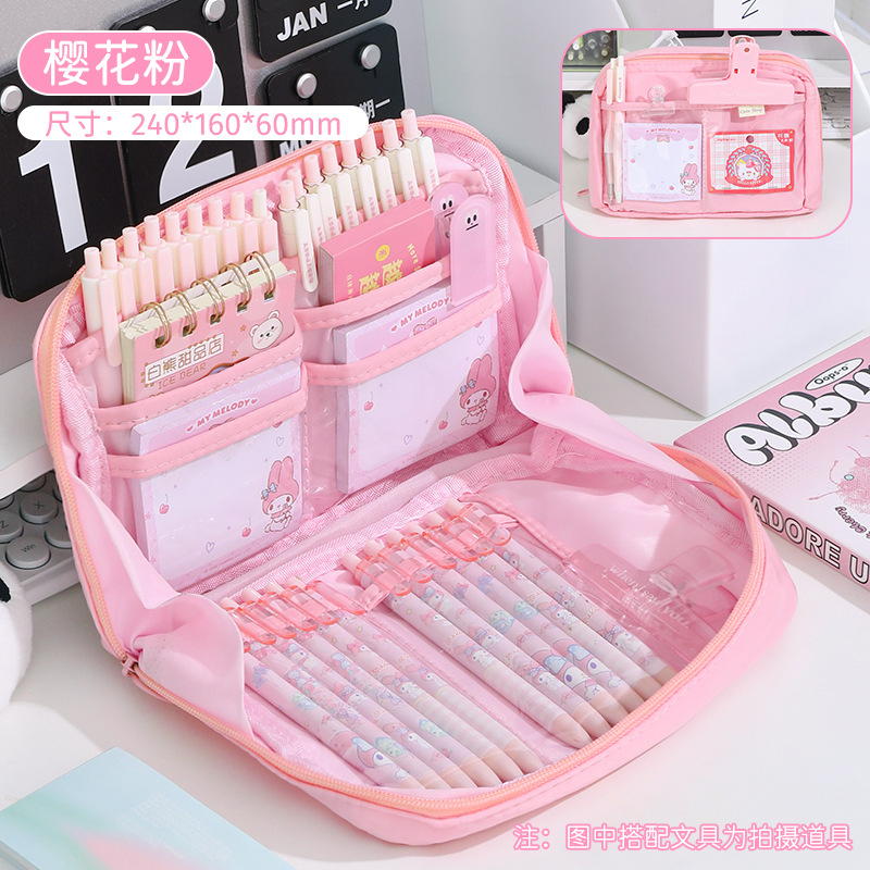 Caja de lápiz de gran capacidad de 12 capas Panda para niñas estudiantes de escuela primaria Junior High School niños niñas de alta apariencia papelería lápiz caso