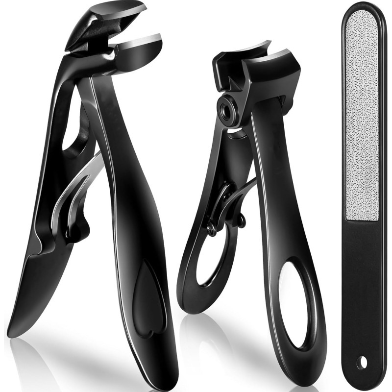 Amazon elbow nail clippers three-piece set stainless steel powder die-casting nail clippers long handle large opening nail suit