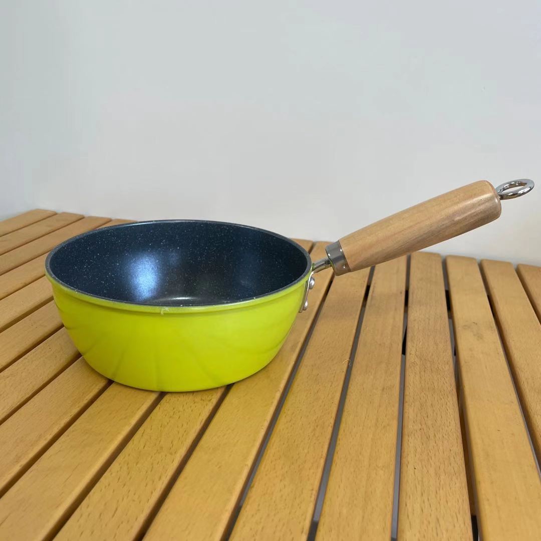 가정용 작은 Wok 1 인 우유 냄비 일본식 프라이팬 국수 냄비 선물 플랫 하단 워크