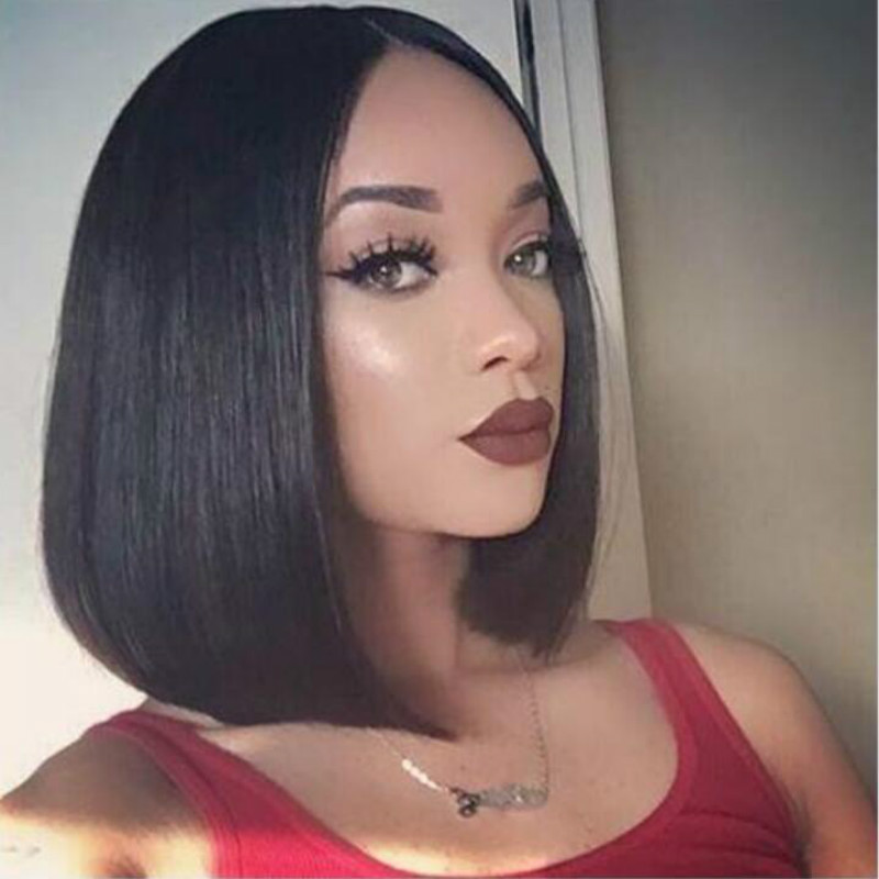 Amazon nuevos productos Europeos y estadounidenses pelucas de cabello corto y recto para mujeres negras bobbing cubierta de cabello corto y recto cubierta de cabello