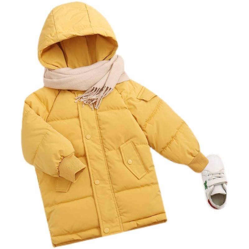 Abrigo acolchado de algodón para niños de invierno engrosado cálido de longitud media estilo occidental ropa para niños abrigo acolchado de algodón para niñas para niños medianos y pequeños