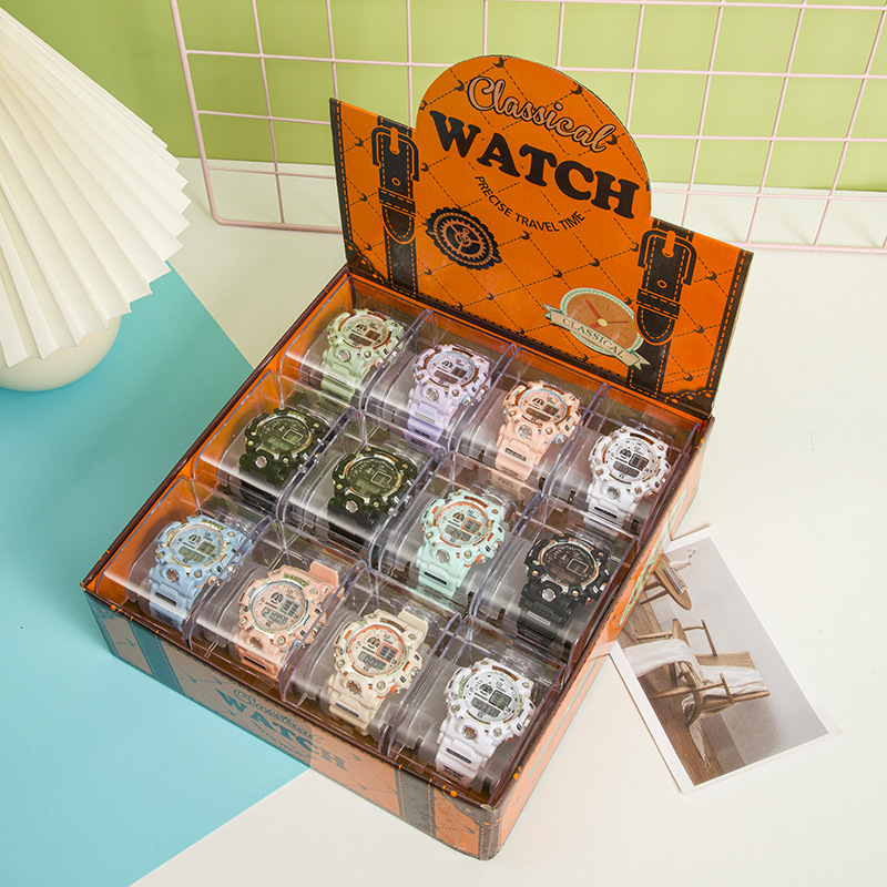 Dashi serie caja electrónica reloj popular luminoso impermeable reloj para estudiantes hombres y mujeres simple reloj deportivo