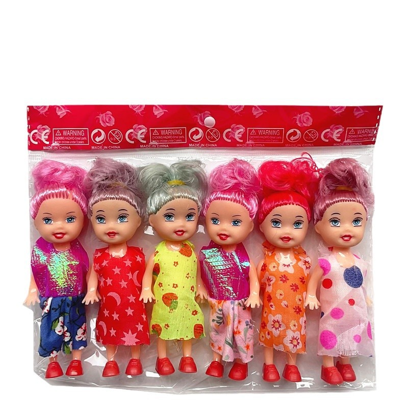 Venta al por mayor de 6 piezas de la dulce muñeca Barbie OPP bolsa pequeña Kelly Li premio niña juguetes regalos de juego transfronterizo