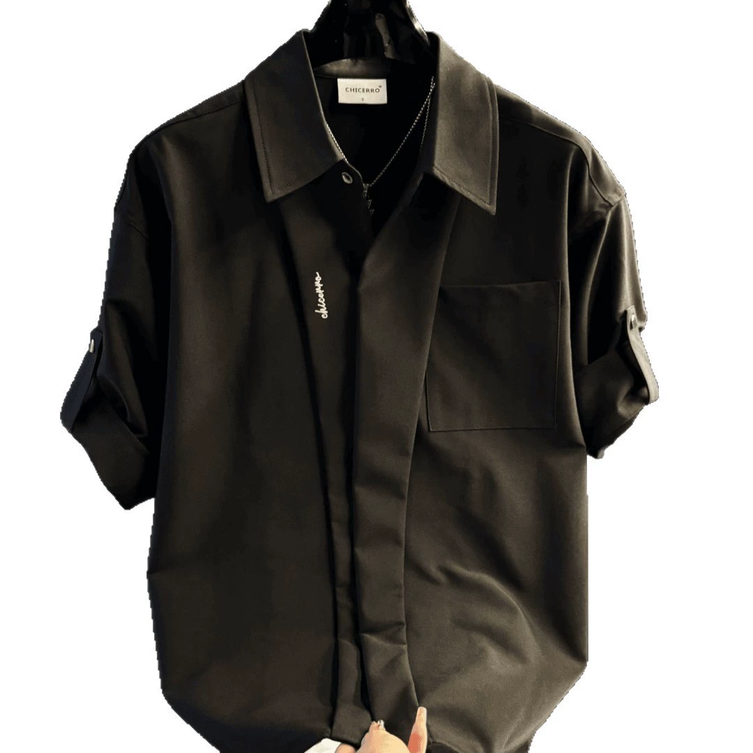 Летняя дизайнерская рубашка, slim fit, стиль высокого качества, тенденции сезона, корейский стиль
