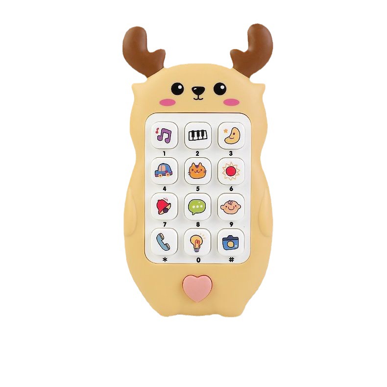 Juguetes de teléfono móvil de simulación de dibujos animados para niños, juguetes educativos de educación temprana, música, modelo de teléfono multifunción, venta al por mayor transfronteriza