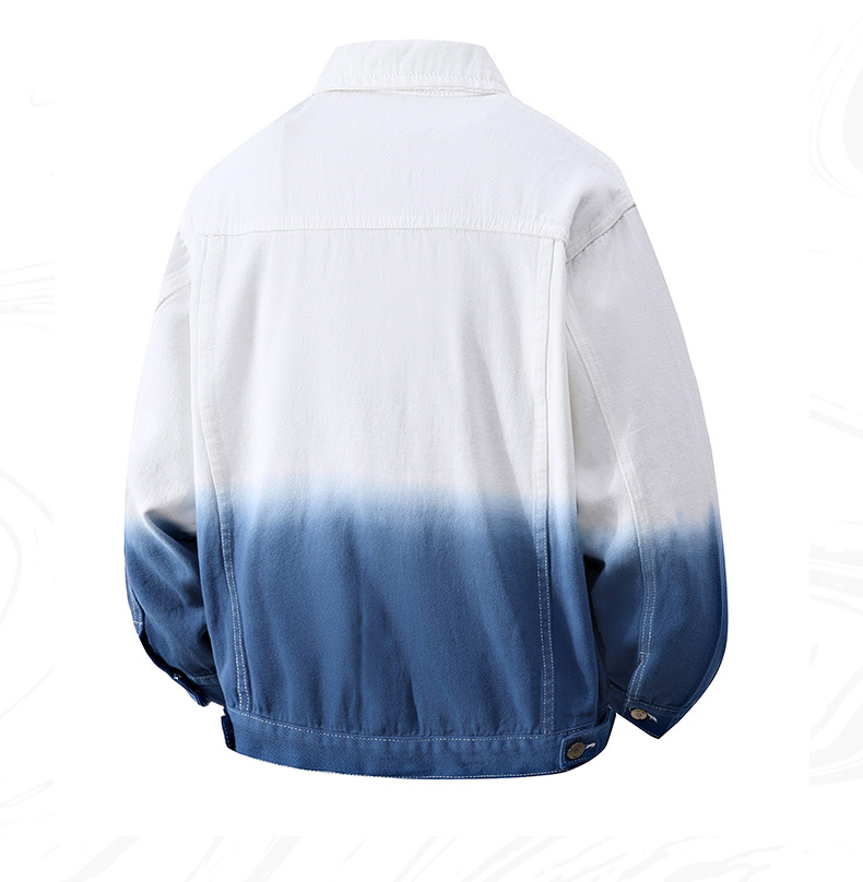 Men's Denim Jacket Trendy Colorblock Men's Tops New Arrival Japanese Style All Match Gradient Jacket Men_mkmklike.com