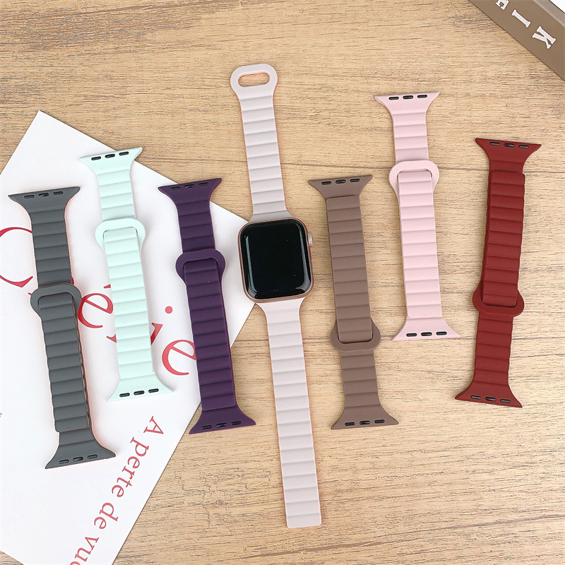 Suitable for Apple Watch iwatch10 strap silicone magnetic fine style…